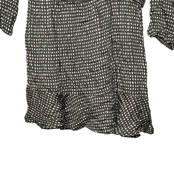 Mud Pie Womens‎ Olive Green Dress Size Large (12-14) Diamond Stripe Fina Flounce - Picture 4 of 5